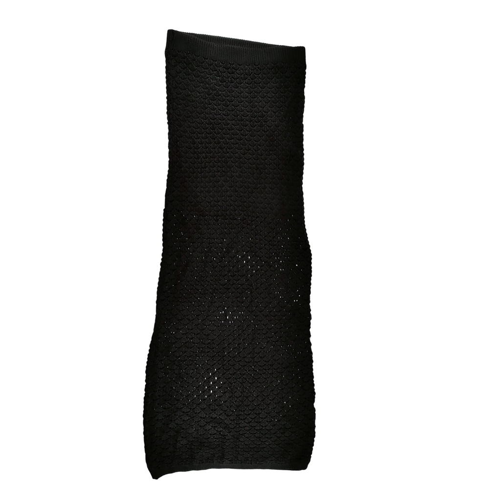 Olive Oak Black Knit Maxi Skirt Size S Fishnet Mesh Sheer Lined‎ NWOT